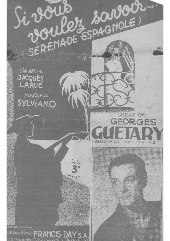 télécharger la partition d'accordéon Si vous voulez savoir (Chant : Georges Guétary) (Sérénade Espagnole) au format PDF