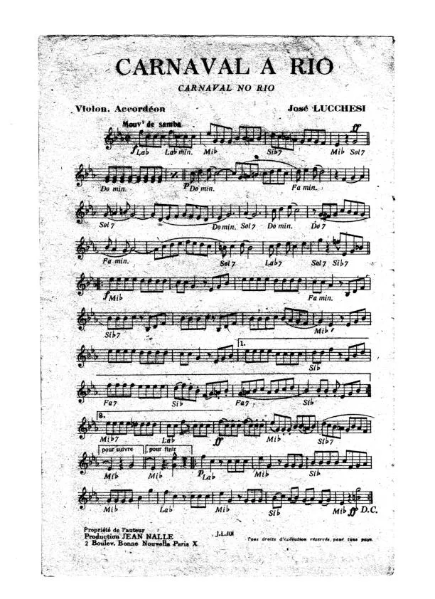 télécharger la partition d'accordéon Carnaval à Rio (Carnaval no Rio) (Orchestration Complète) (Samba) au format PDF