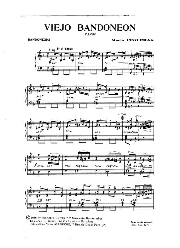 télécharger la partition d'accordéon Viejo Bandoneon (Tango) au format PDF