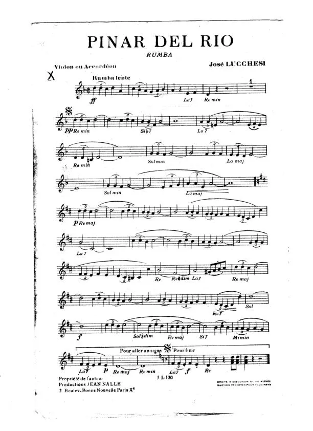 télécharger la partition d'accordéon Pinar del Rio (Orchestration Complète) (Rumba) au format PDF