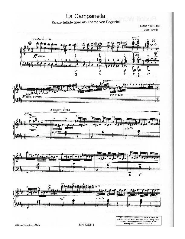 télécharger la partition d'accordéon La Campanella (Etude de Concert) au format PDF