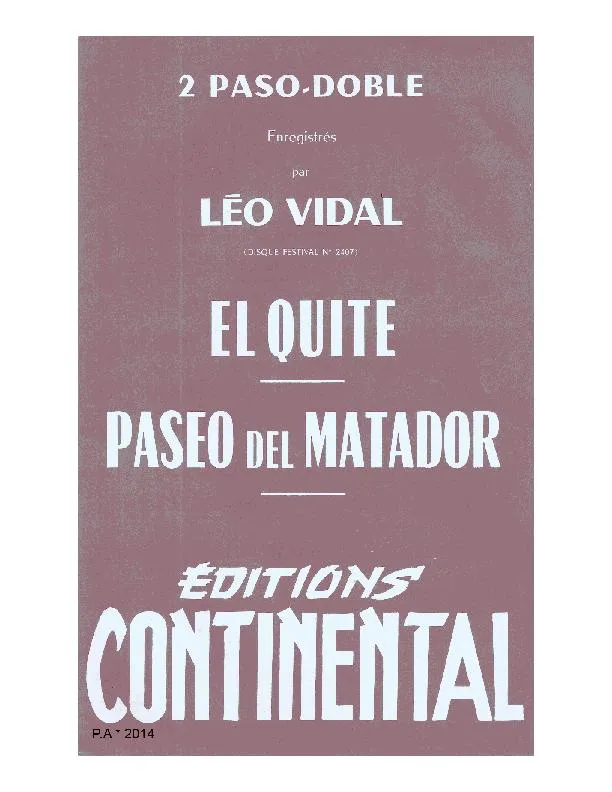 télécharger la partition d'accordéon Paseo del Matador (The March of the Matadors) (Paso Doble) au format PDF