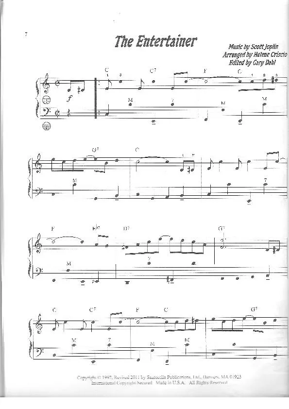 télécharger la partition d'accordéon The Entertainer (Arrangement : Helene Criscio) au format PDF