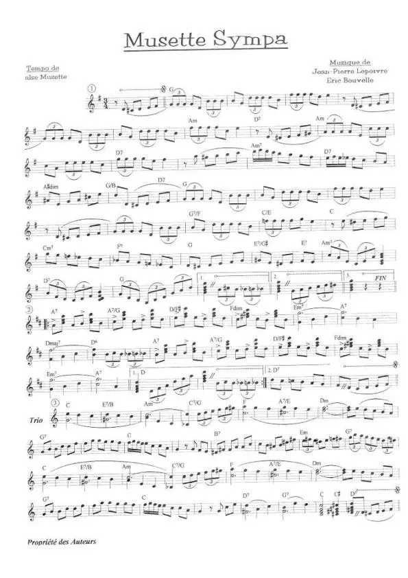 télécharger la partition d'accordéon Musette Sympa (Valse Musette) au format PDF