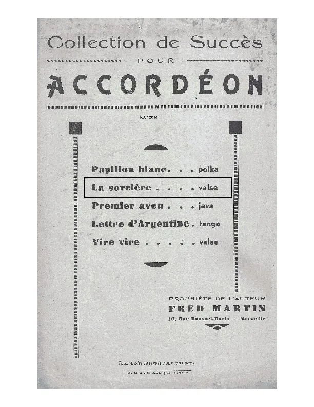 télécharger la partition d'accordéon La Sorcière (Valse) au format PDF