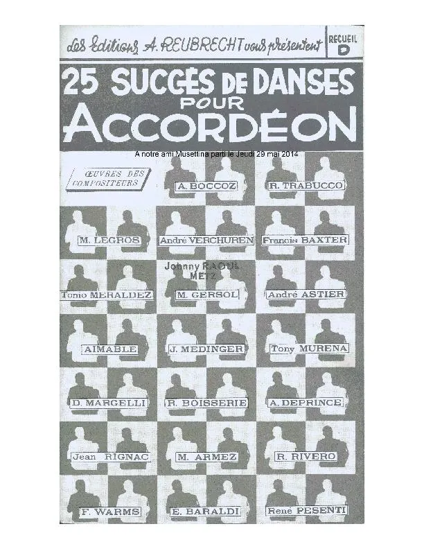 télécharger la partition d'accordéon Recueil de 25 Succès de Danses pour Accordéon (Recueil D) au format PDF