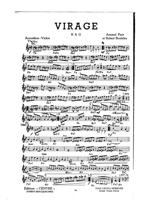 télécharger la partition d'accordéon Virage (Orchestration Complète) (Rag) au format PDF