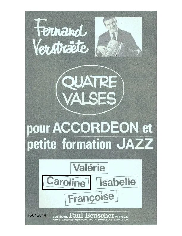 télécharger la partition d'accordéon Caroline (Valse Jazz) au format PDF
