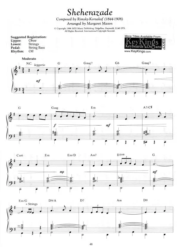 télécharger la partition d'accordéon Sheherazade (Arrangement Margaret Mason) au format PDF