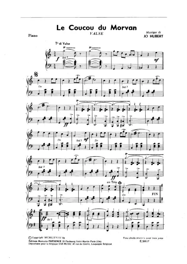 télécharger la partition d'accordéon Le coucou du Morvan (Valse) au format PDF