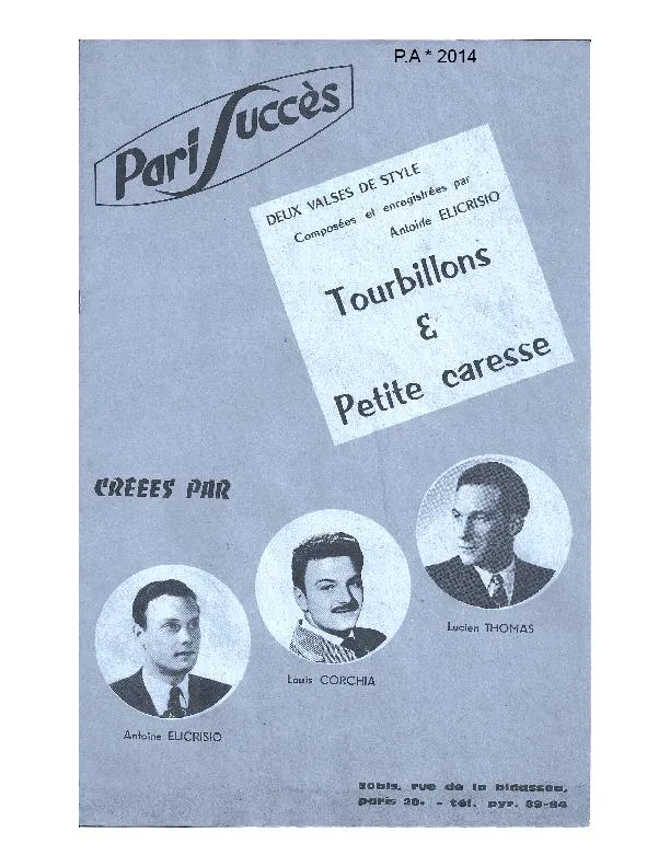 télécharger la partition d'accordéon Petite Caresse (Valse) au format PDF