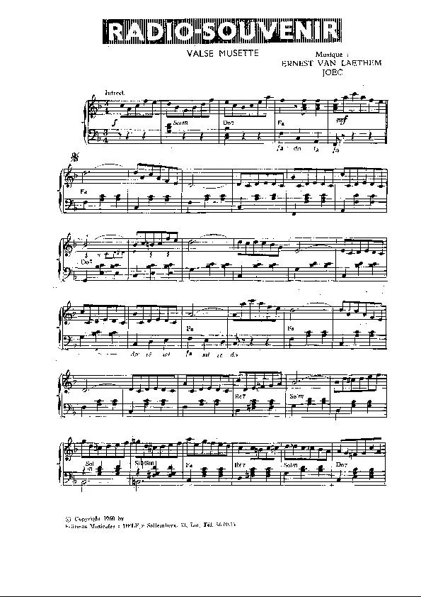 télécharger la partition d'accordéon Radio Souvenir (Valse Musette) au format PDF