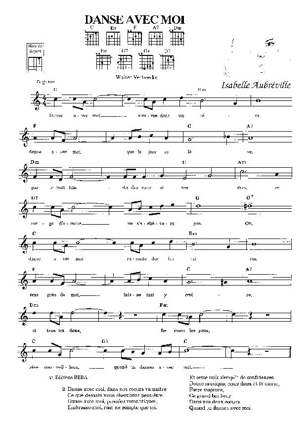 télécharger la partition d'accordéon Danse avec moi (Beguine) au format PDF