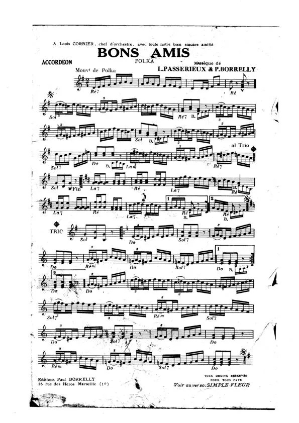 télécharger la partition d'accordéon Bons Amis (Polka) au format PDF