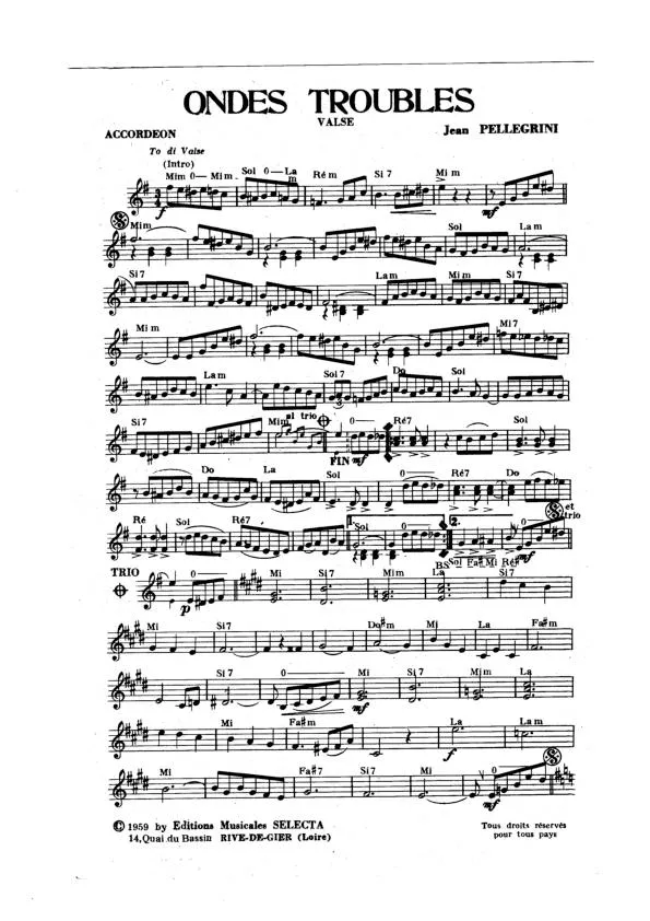 télécharger la partition d'accordéon Ondes Troubles (Valse) au format PDF