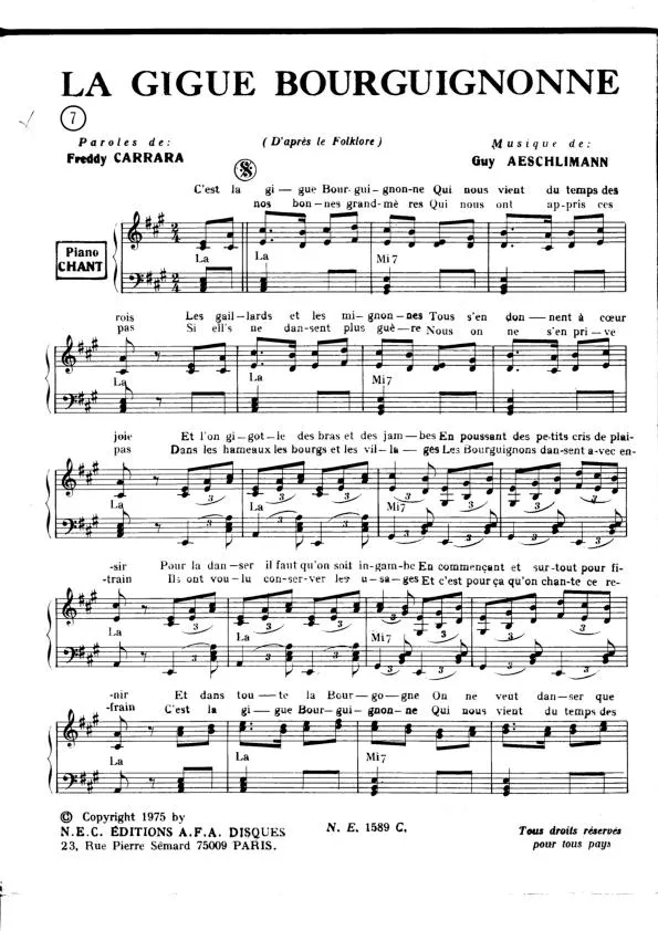 télécharger la partition d'accordéon La gigue Bourguignonne (Folklore) au format PDF