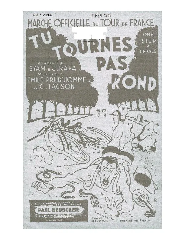 télécharger la partition d'accordéon Tu tournes pas rond (Marche officielle du tour de France) au format PDF