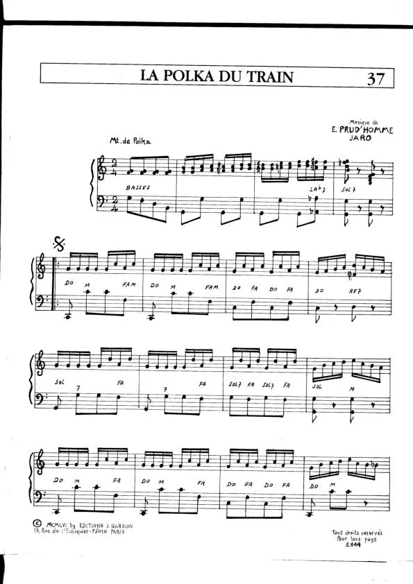 télécharger la partition d'accordéon La polka du train au format PDF