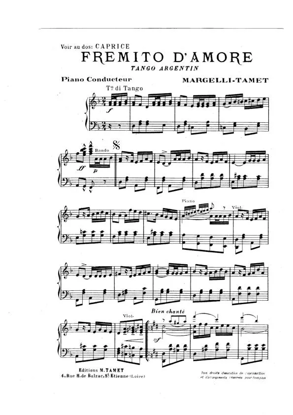 télécharger la partition d'accordéon Fremito d'Amore (Orchestration Complète) au format PDF