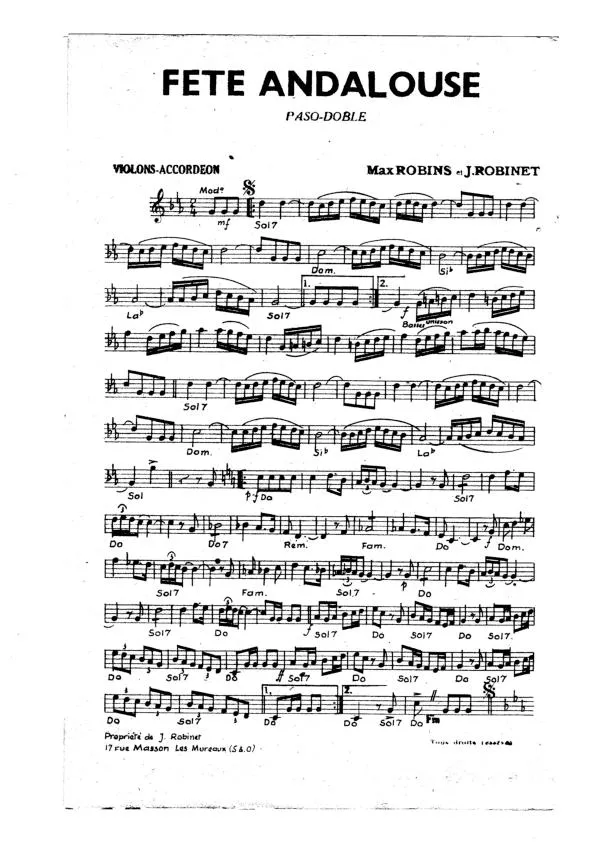 télécharger la partition d'accordéon Fête Andalouse (Paso Doble) au format PDF