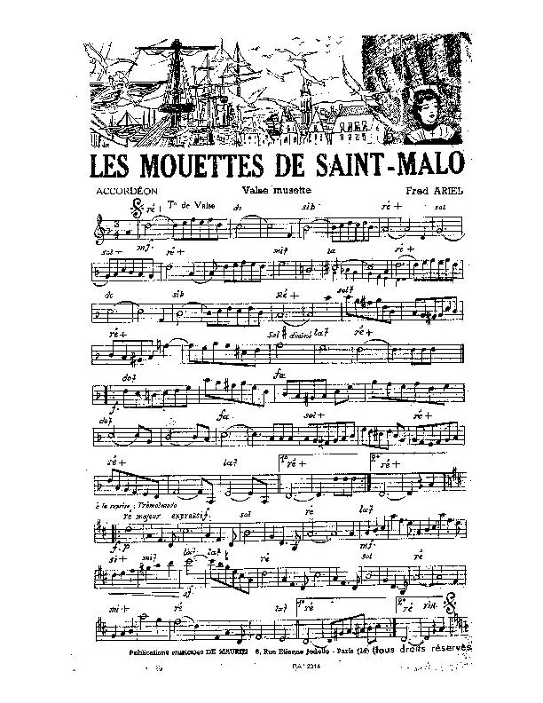 télécharger la partition d'accordéon Les mouettes de Saint Malo (Valse Musette) au format PDF