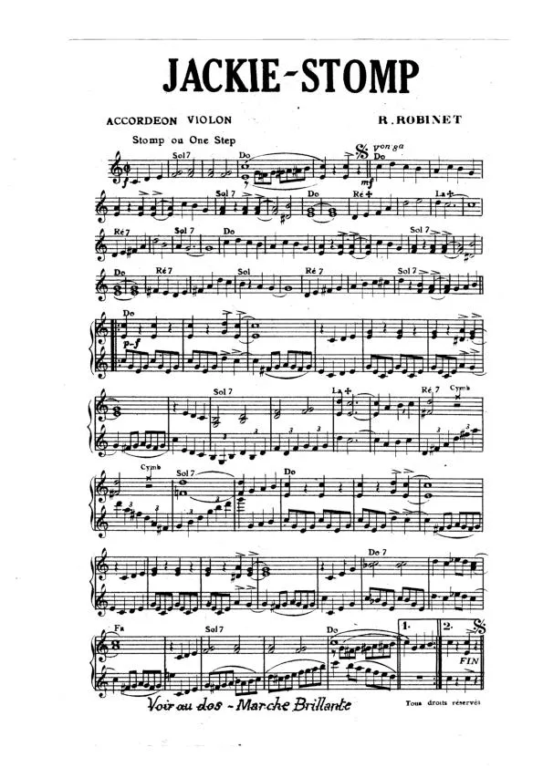télécharger la partition d'accordéon Jackie Stromp (Orchestration Complète) (One Step) au format PDF