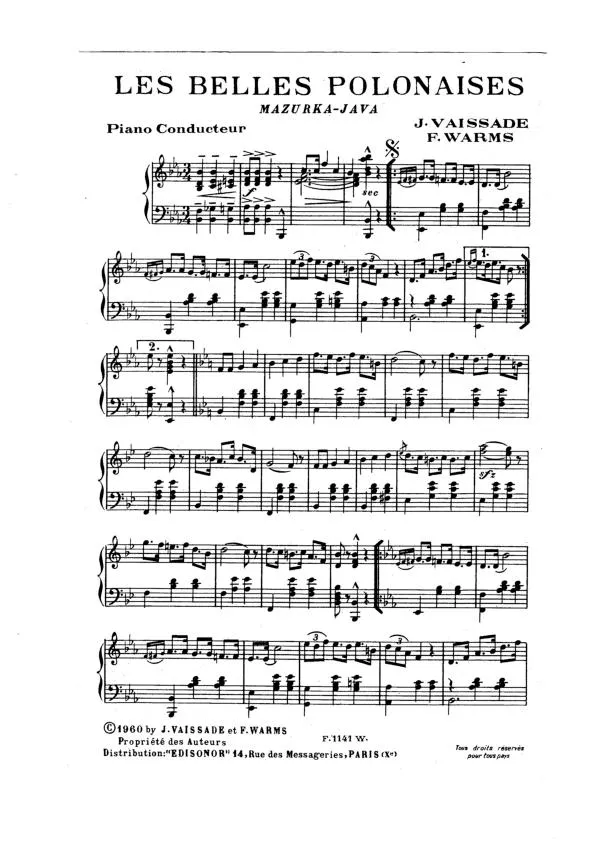télécharger la partition d'accordéon Les belles Polonaises (Orchestration Complète) (Mazurka Java) au format PDF