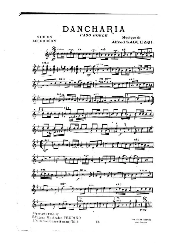 télécharger la partition d'accordéon Dancharia (Orchestration Complète) (Paso Doble) au format PDF