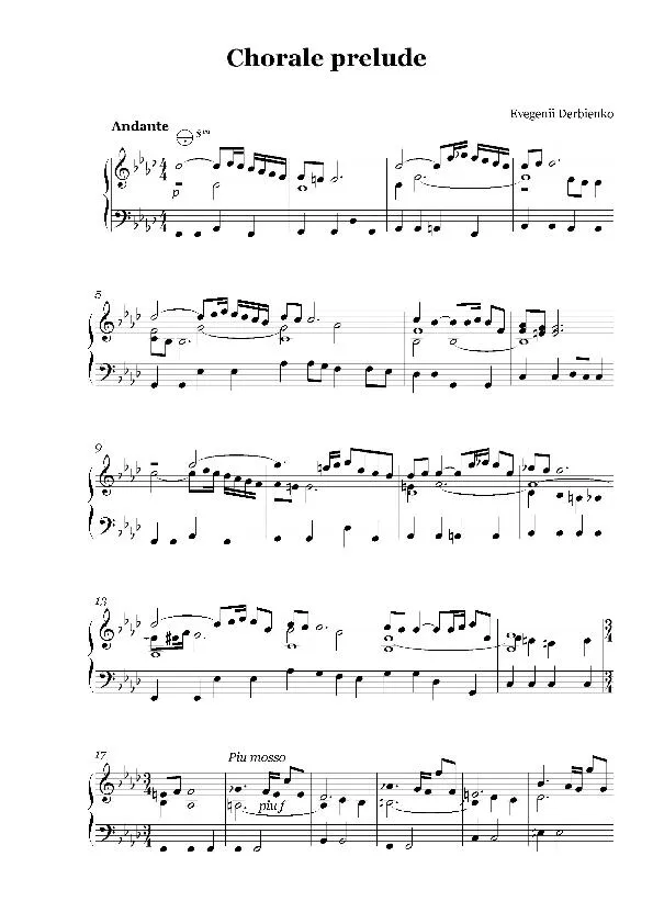 télécharger la partition d'accordéon Chorale prelude au format PDF