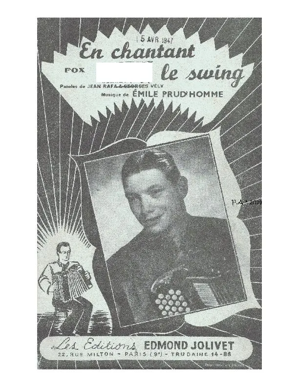 télécharger la partition d'accordéon En chantant le swing (Fox) au format PDF