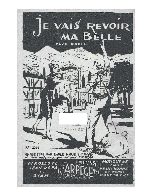 télécharger la partition d'accordéon Je vais revoir ma belle (Paso Doble Chanté) au format PDF