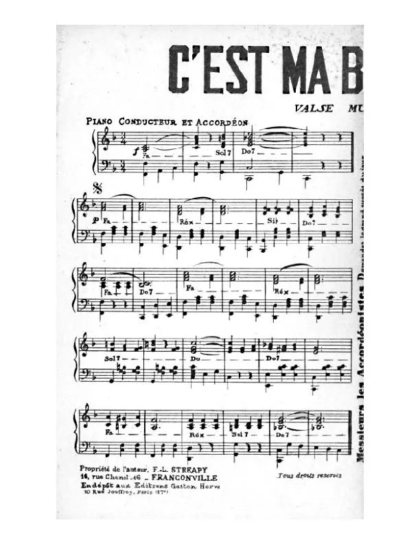 télécharger la partition d'accordéon C'est ma belle gosse (Valse Musette) au format PDF