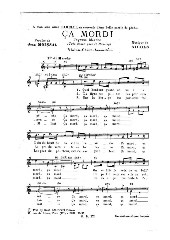 télécharger la partition d'accordéon Ça mord (Orchestration Complète) (Marche) au format PDF