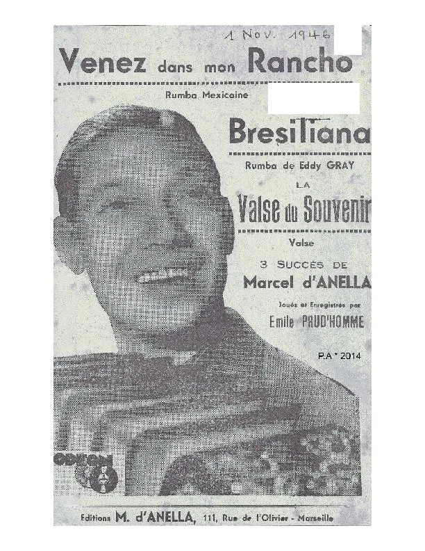 télécharger la partition d'accordéon Venez dans mon rancho (Enregistrée par Emile Prud'Homme) (Rumba Mexicaine) au format PDF
