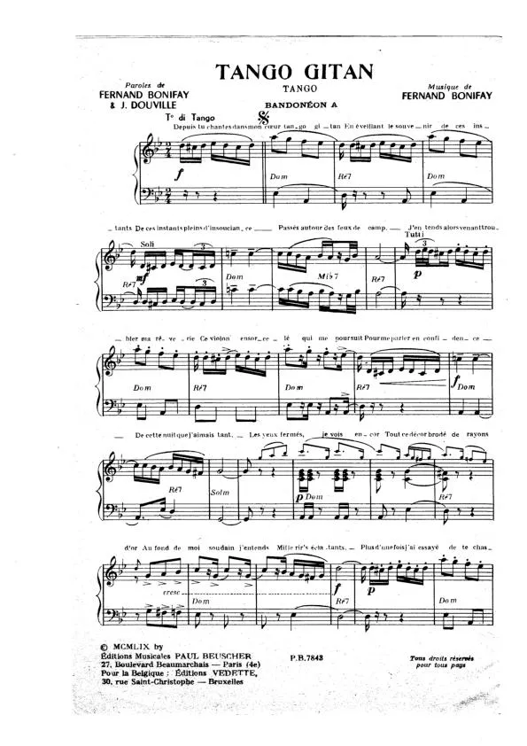 télécharger la partition d'accordéon Tango Gitan (Duo d'Accordéons) au format PDF