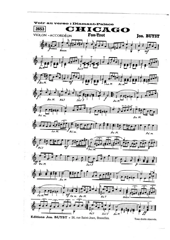 télécharger la partition d'accordéon Chicago (Orchestration Complète) (Fox Trot) au format PDF