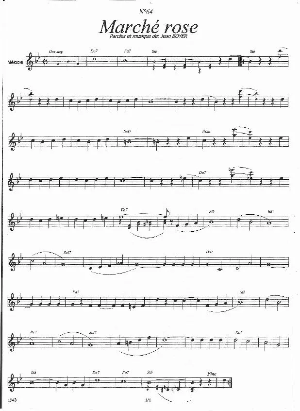 télécharger la partition d'accordéon Marché rose (One Step) au format PDF