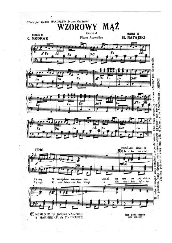 télécharger la partition d'accordéon Wzorowy Maz (Orchestration Complète) (Polka) au format PDF