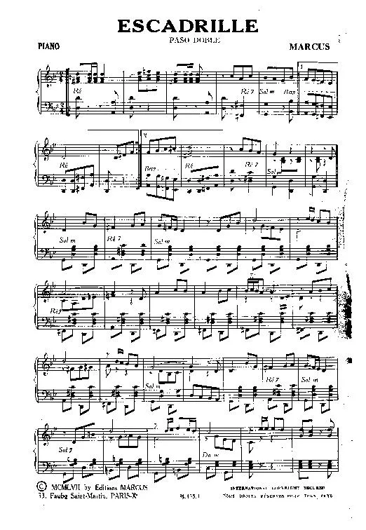télécharger la partition d'accordéon Escadrille (Orchestration Complète) (Paso Doble) au format PDF