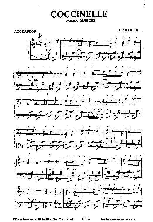 télécharger la partition d'accordéon Coccinelle (Polka Marche) au format PDF