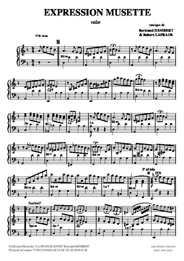 télécharger la partition d'accordéon Expression Musette (Valse) au format PDF