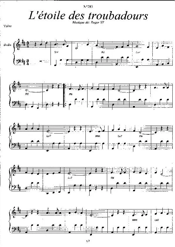 télécharger la partition d'accordéon L'étoile des troubadours (Valse) au format PDF