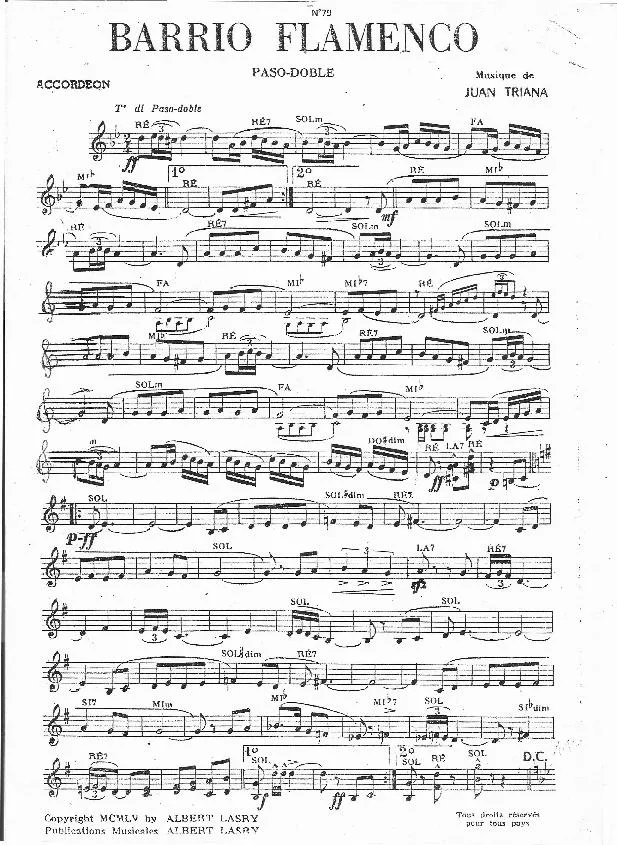 télécharger la partition d'accordéon Barrio Flamenco (Paso Doble) au format PDF