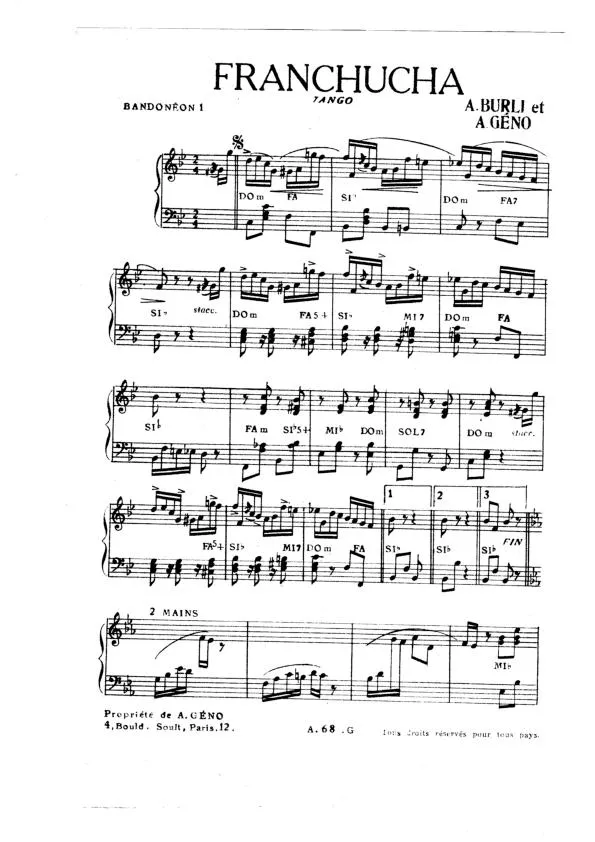 télécharger la partition d'accordéon Franchucha (Duo d'Accordéons) (Tango) au format PDF