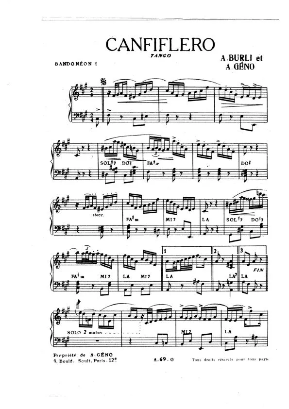 télécharger la partition d'accordéon Canfiflero (Duo d'Accordéons) (Tango) au format PDF