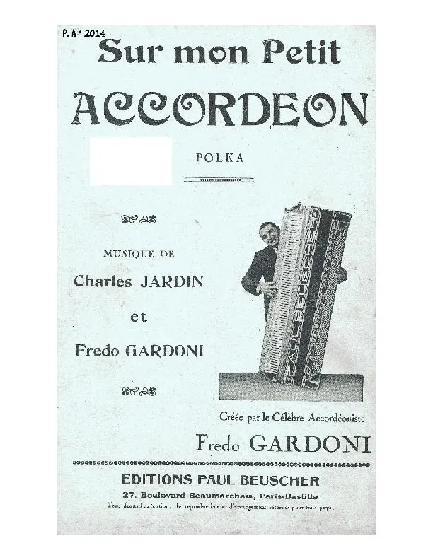 télécharger la partition d'accordéon Sur mon petit accordéon (Polka) au format PDF