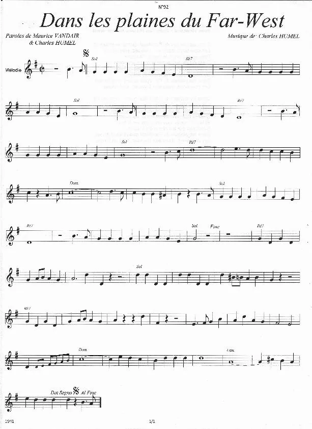 télécharger la partition d'accordéon Dans les plaines du Far West (Fox Trot) au format PDF