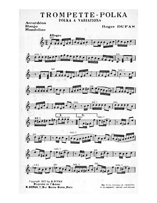 télécharger la partition d'accordéon Trompette Polka au format PDF