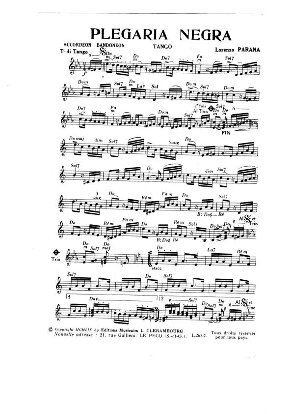 télécharger la partition d'accordéon Plegaria Negra (Duo d'Accordéons) (Tango) au format PDF