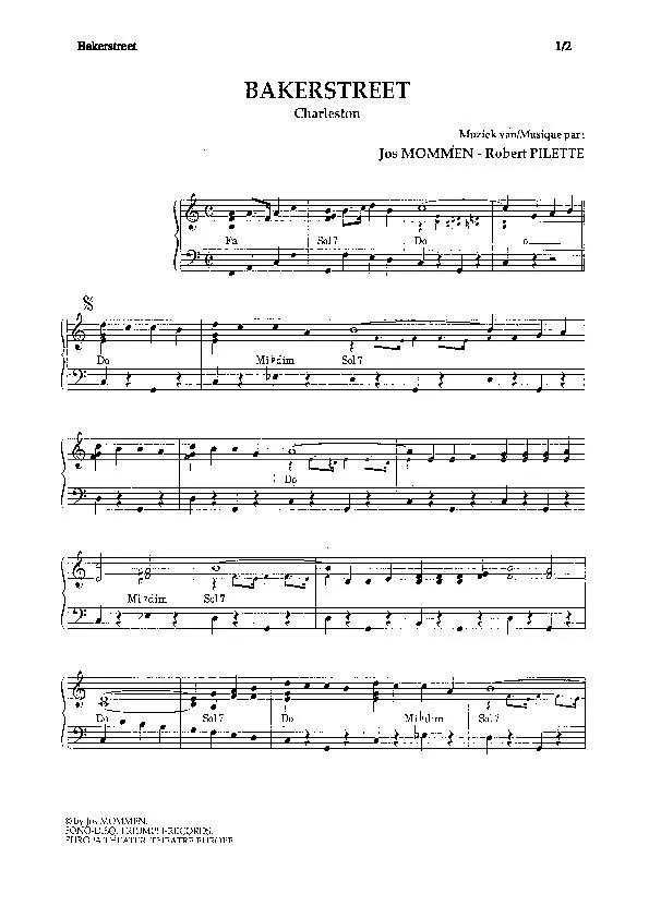 télécharger la partition d'accordéon Bakerstreet (Charleston) au format PDF